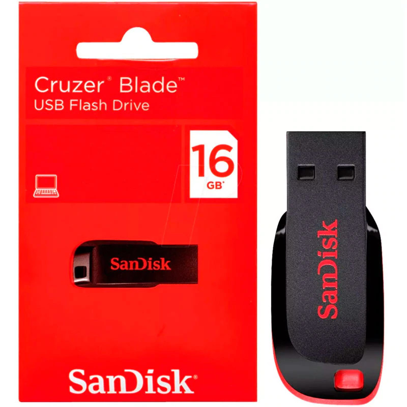 medios de comunicación fractura martillo Memoria USB SanDisk Cruzer Blade, 16GB, USB 2.0, SDCZ50-016G-B35. | TOQEN