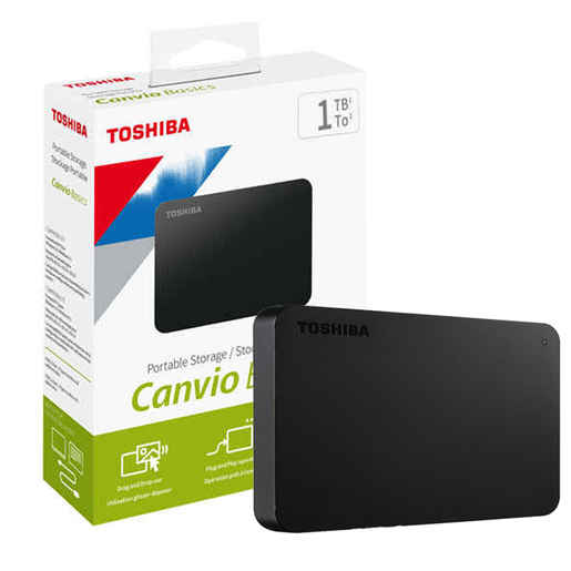 Disco duro externo Toshiba Canvio Basics, 1TB, USB Negro. TOQEN